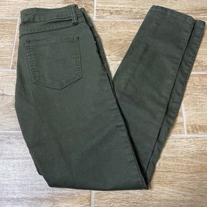Papaya Olive Green Denim Jeans Mid Rise